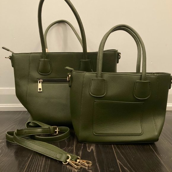 Green 2 Piece Handbag Set - Picture 1 of 7